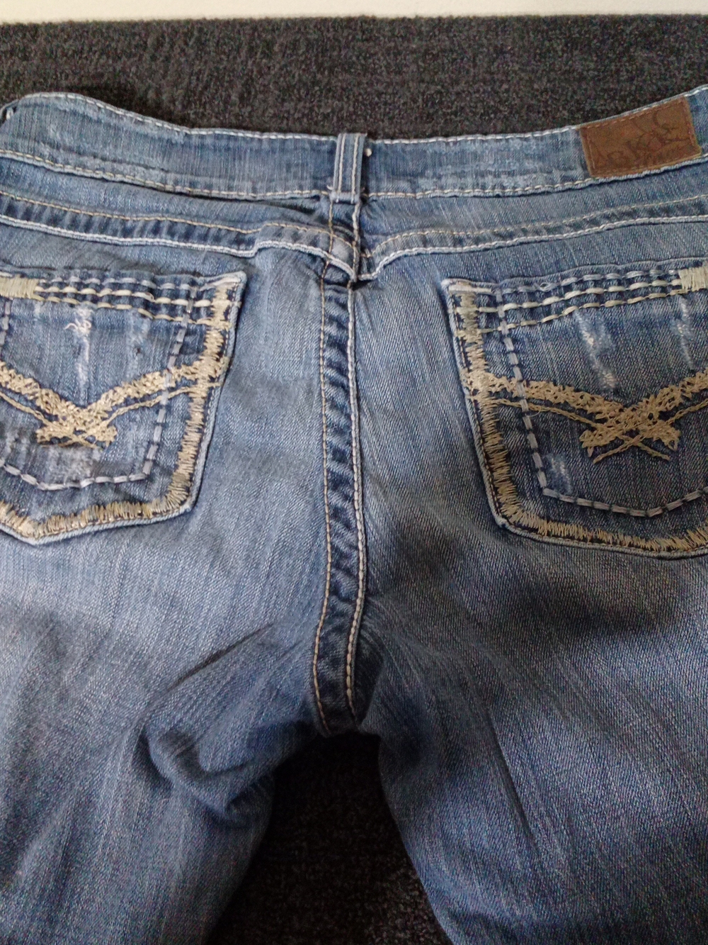 BKE Light Blue Boot Cut Jeans with Embroidered Back Pockets 30X29